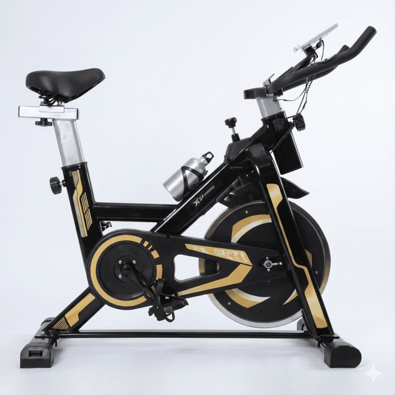 "Bicicleta de Spinning WCT Fitness com Roda de Inércia de 13kg - Modelo Profissional Residencial na Cor Preta."